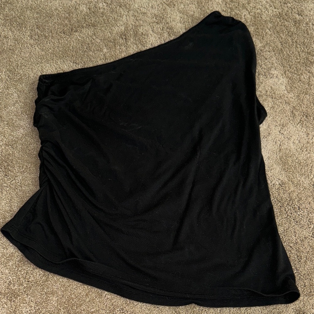 Elegant Black Women's One Shoulder Top